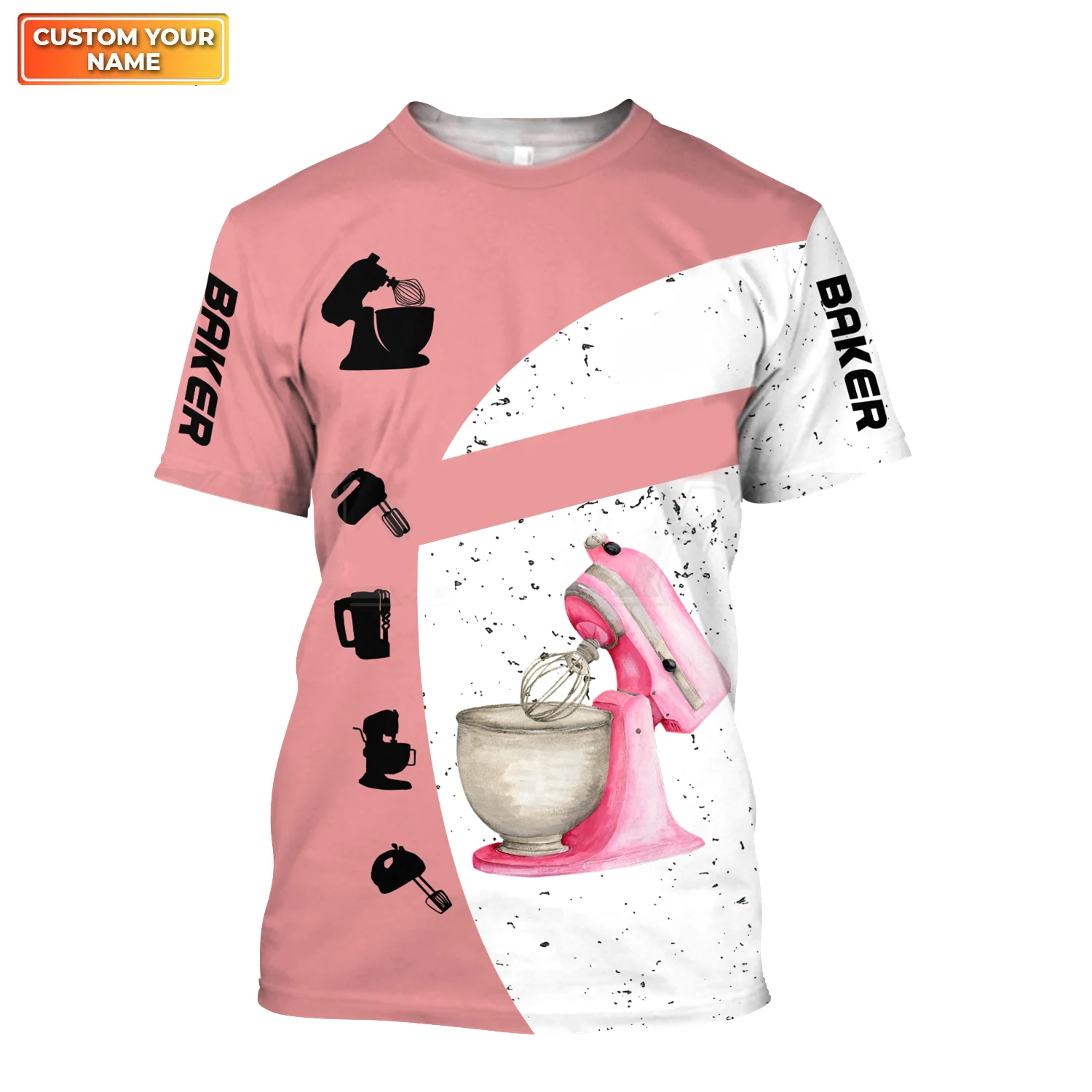 Bakery Chef Personalized Name 3D Tshirt , Baking Supplies, Baker shirt for  women