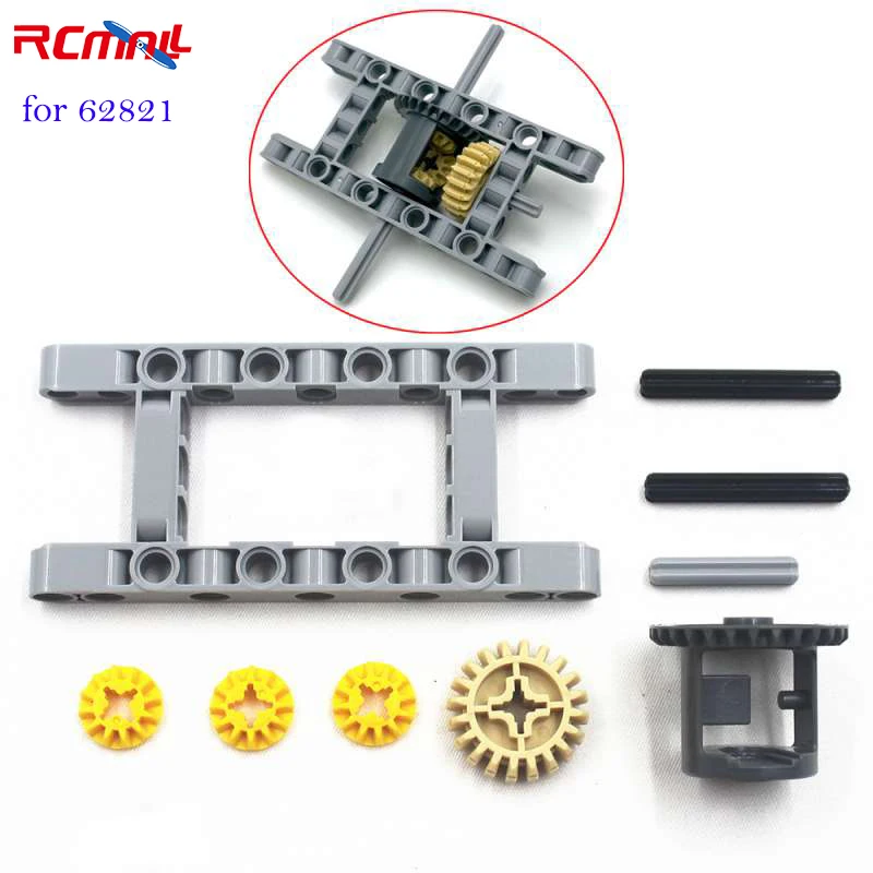 

9pcs Technical Parts Framed Differential Gear Set Kit Crawler Car Truck Joint Axle Frame Liftarm Compatible with Legoed 62821