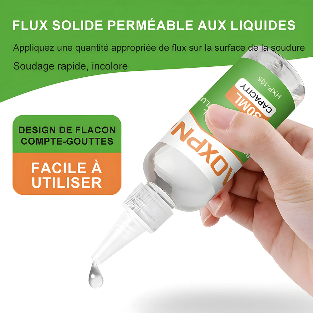 Flux de soudure fort multifonctionnel adapté aux métaux tels que l'acier inoxydable, le cuivre, le fer, le nickel, la feuille galvanisée, etc.