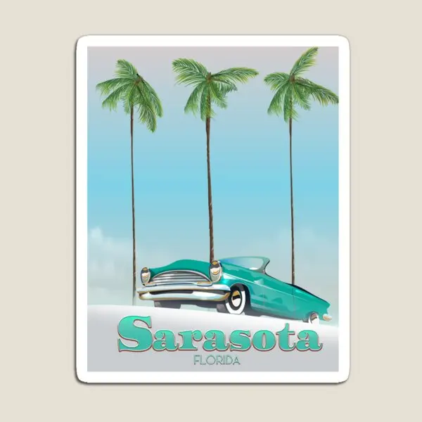 

Sarasota Флорида Винтажный стиль путешествия Po магнитные домашние наклейки милый Декор холодильник держатель для детей для детской фотосессии