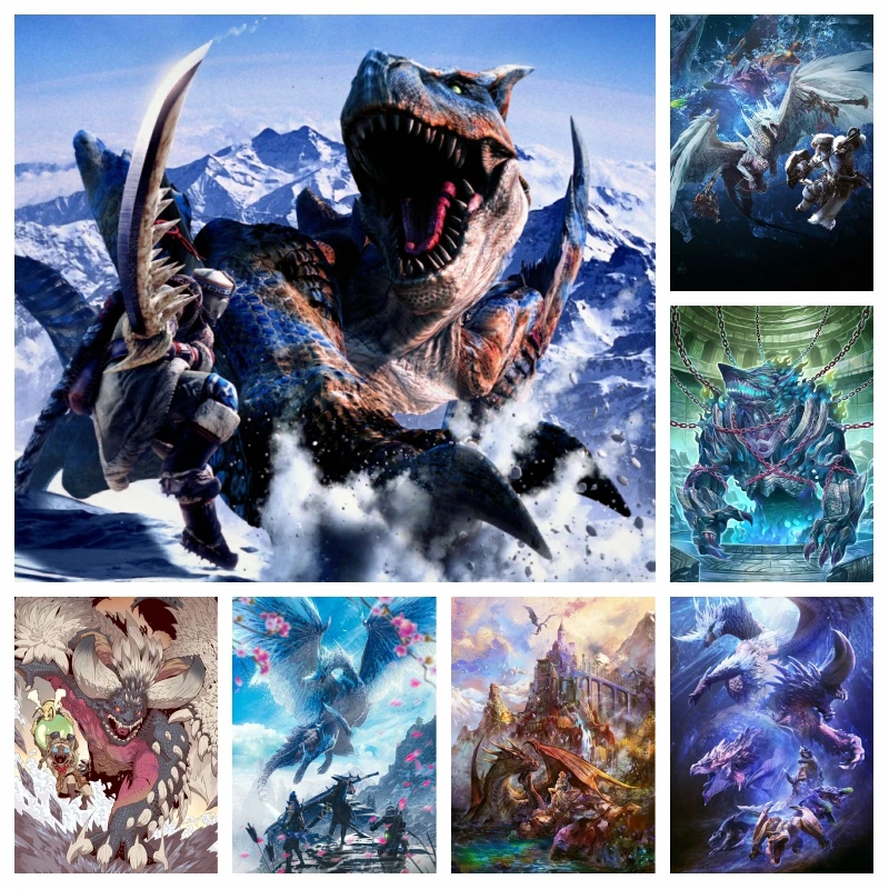Monster Hunter World Game 5d Diamond Painting Rhinestone