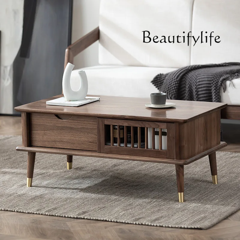 

Nordic Solid Wood Long End Table Modern Minimalist Antique Style Tea Table