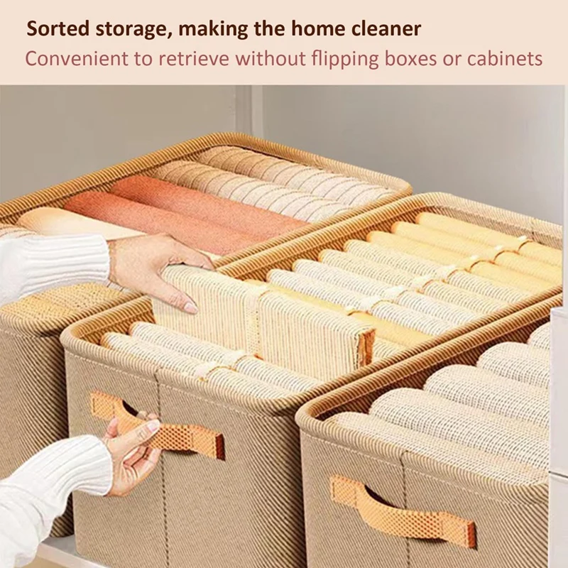 WISH Multi-Functional Closet Organizer,Steel Ring Storage Box, Fabric Folding Bedroom Wardrobe Clothes Storage Box 2
