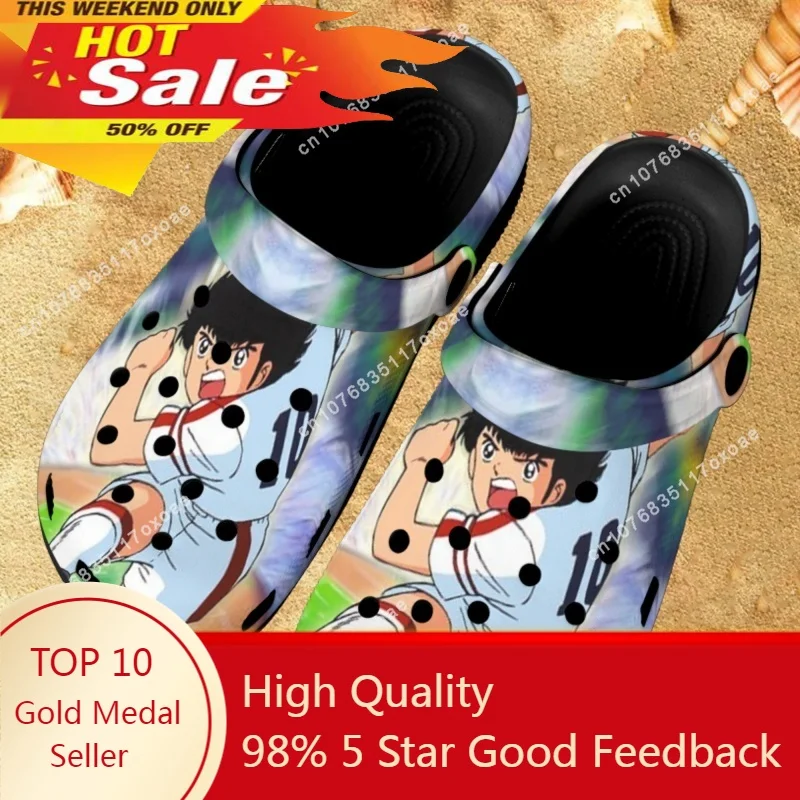 

Captain Tsubasa Anime Cartoon Women Slippers Hole Shoes Summer Outdoor Soft Sole Sandals Female Breathable Home Couple Slides