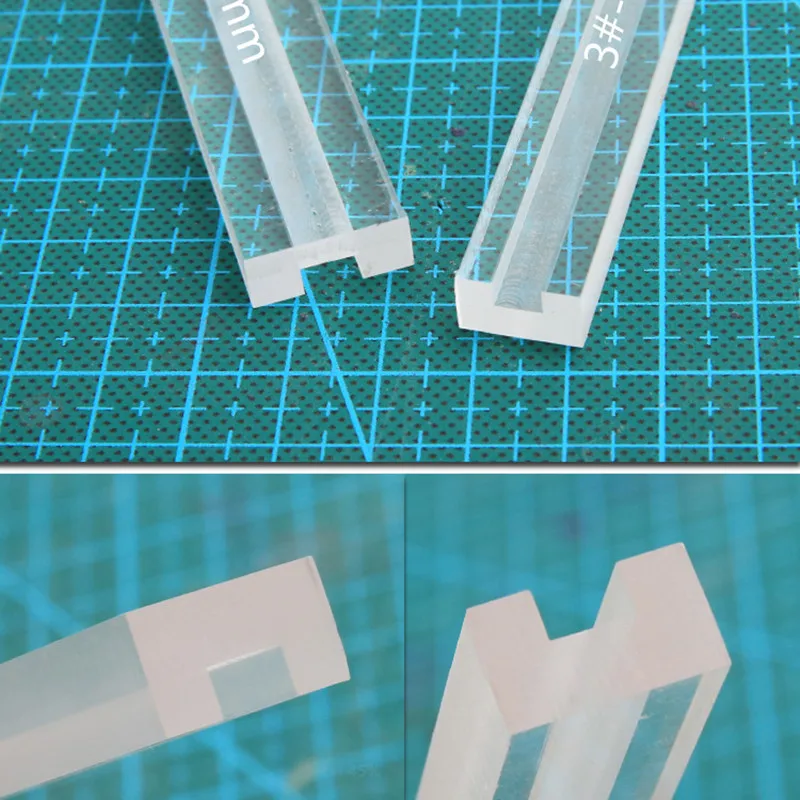 1Pcs Acrylic Template Sewing Accessories for Leather 3# 5# Zipper Glue Leak Proof Acrylic Ruler Leather Sewing Kit