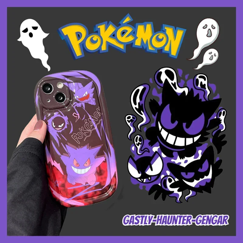 Pokemon Evil Caso Del Telefono Gengar Per Iphone 13 12 11 Pro X Xs Xr Max 13Promax Personalizzato Cool Shockproof Back Cover Soft Shell