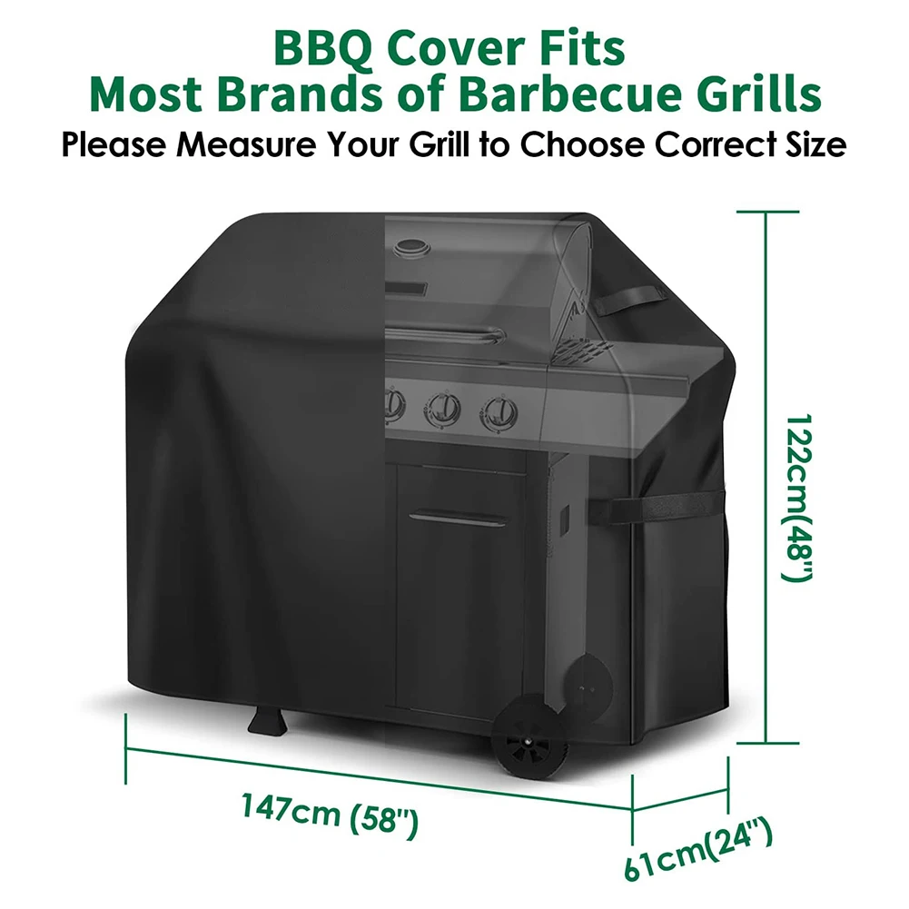 420D Oxford Cloth Round BBQ Cover Dust Waterproof Weber Grill Cover Rain Protector Outdoor Garden Barbecue Tool Garden Accessory