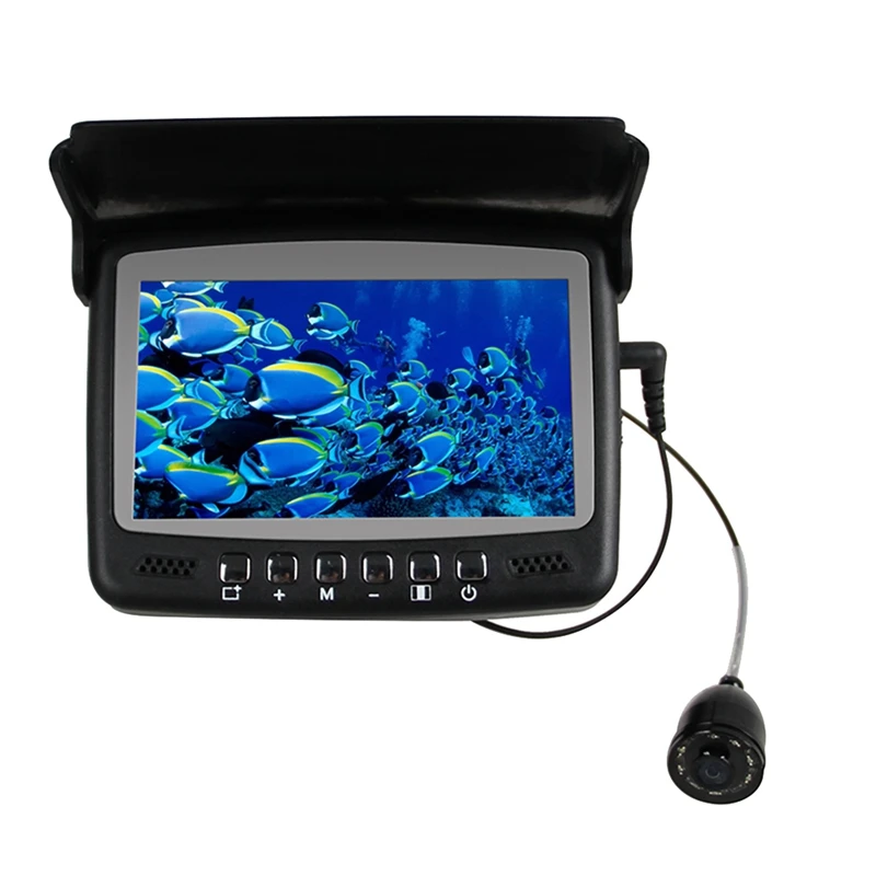 겨울 수중 얼음 낚시용 IPS LCD 모니터 카메라 키트, 4.3 인치 비디오 어군 탐지기, 수동 백라이트 낚시 카메라