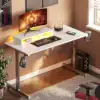 42 inch LED Gaming Desk with Monitor Stand PC Computer Gamer Home Office Table in White 2