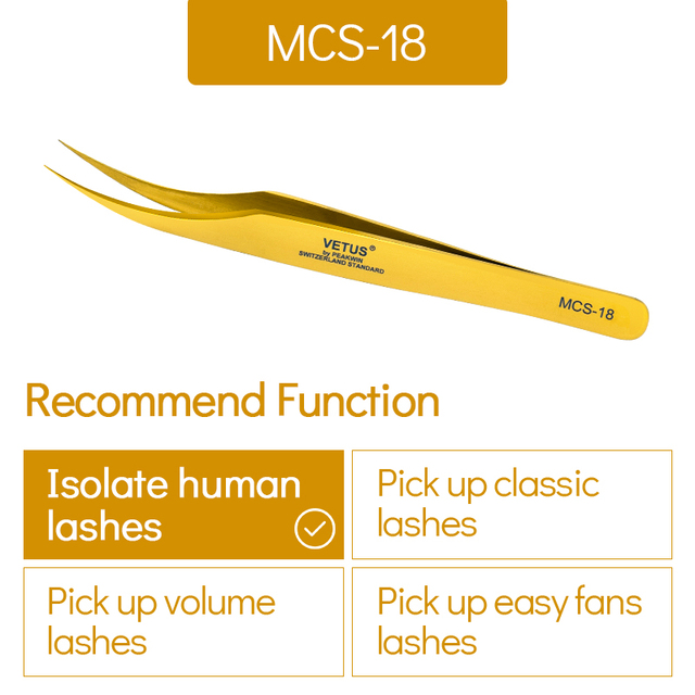 Vetus MCS All size single pack tweezers for eyelash extensions
