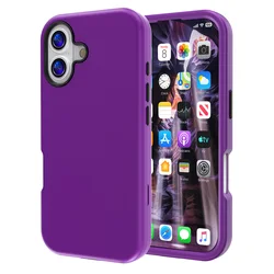Heavy Duty Armor Rugged Phone Case - Dust - Proof, Drop - Proof, Scratch - Resistant Tough Cover - PC TPU (PURPLE)
