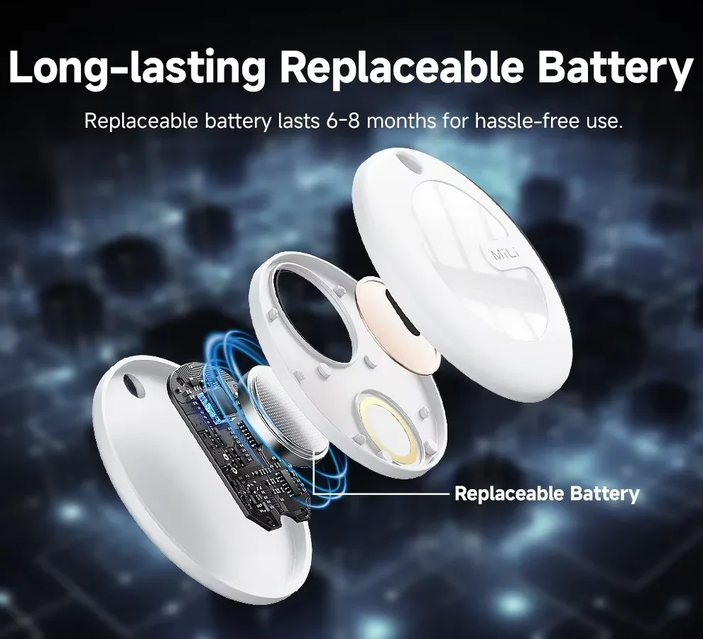 MiLi Smart Tracker Mitag Bluetooth Locator Anti Lost Device Mobile Keys Pet Elderly Kids Finder Work with Android Find My Device