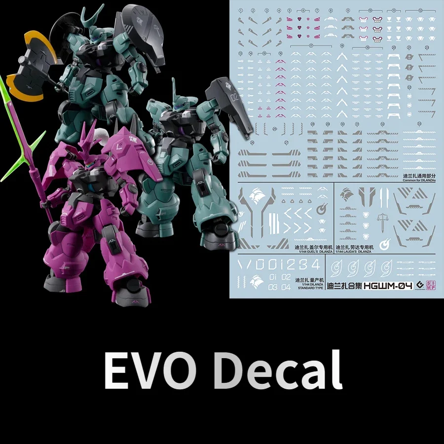 EVO Decal HGWM-04 HG The Witch From Mercury GUEL'S LAUDA'S DILANZA Model Kits Fluorescent Stickers for Model Hobby DIY Tools