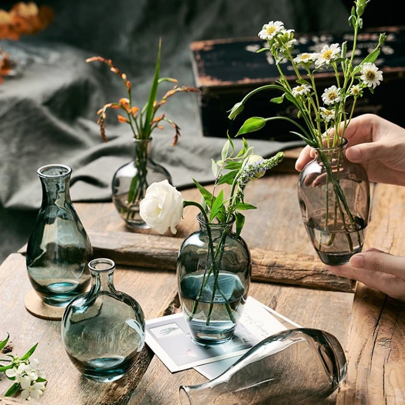 Glass Simple Creative Small Vase Set for Flower Arrangement