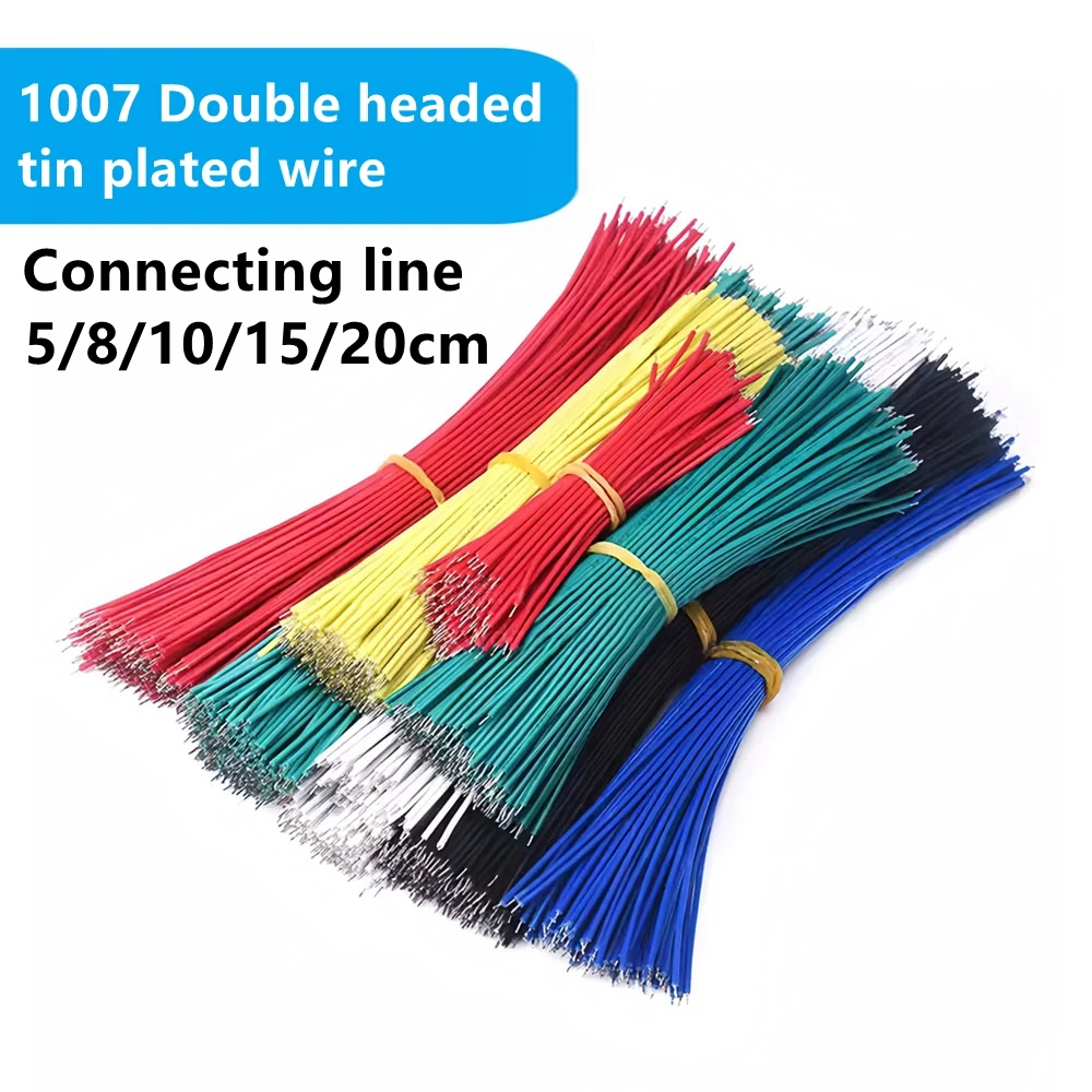 24AWG wire electronic wire connecting wire red black jumper 1007 double ended tinned 8cm 10cm 15cm 20cm 100pcs
