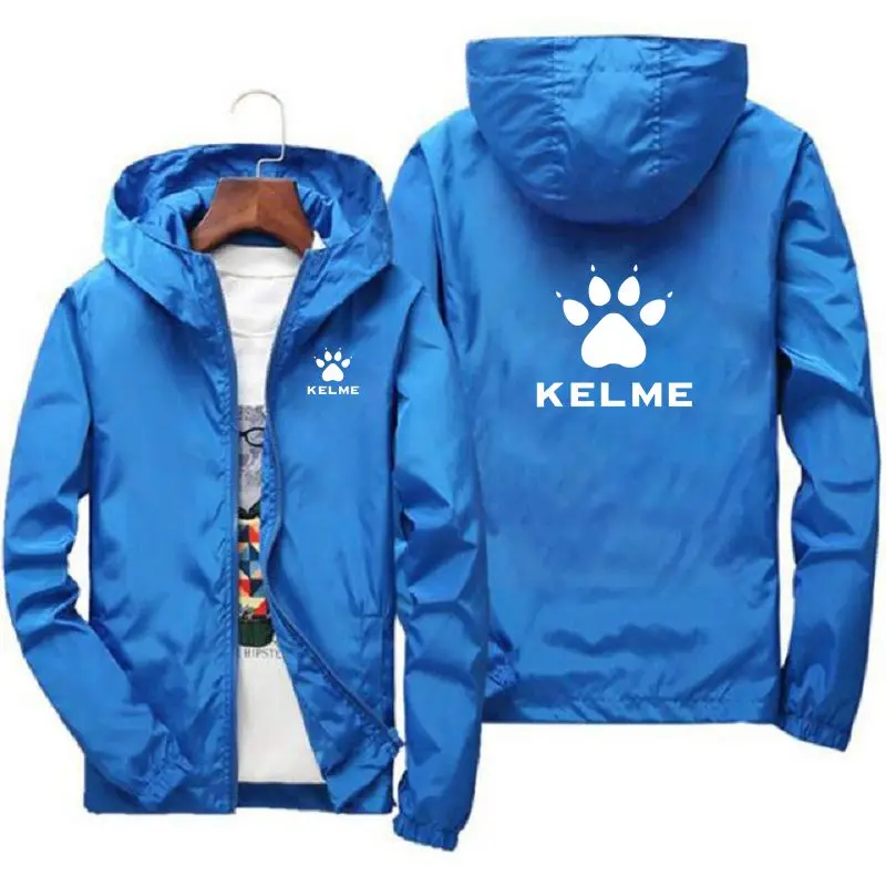 2024 New Spring and Autumn Men's KELME brand Outdoor Camping Men's Zipper Hoodie waterproof Men's Sports Sunscreen Large Jacket