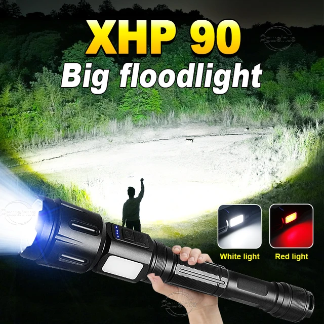 Linterna militar potente con Zoom, luz de Flash táctica del ejército,  recargable, Mini linterna, lámpara de Camping, XHP90 - AliExpress