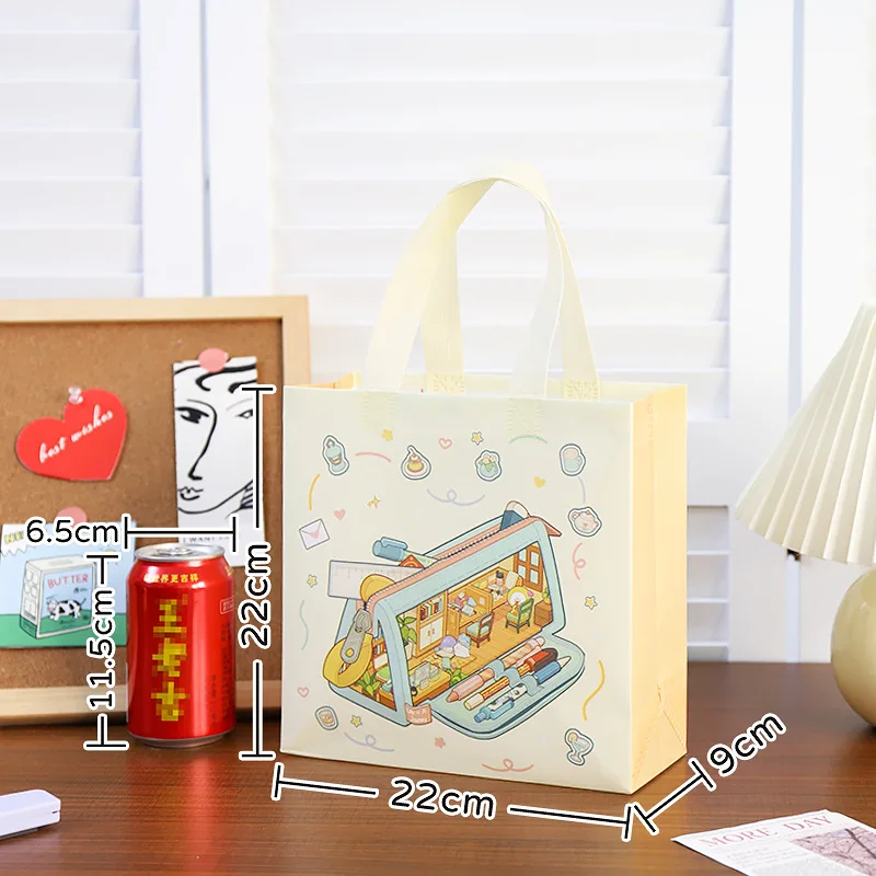 2025 Cute Cartoon Non-Woven Tote Bags, Reusable Pastel Gift Bags for Kids Birthday Part... - SKU NWTB1525 - UGI Packaging