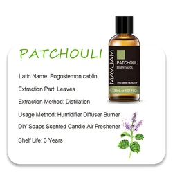 MAYJAM Essential Oils - Aromatic Bliss Collection: Lavender, Jasmine, Eucalyptus, Ylang Ylang, Vanilla, and Tea Tree - 30ml (Patchouli Oil)