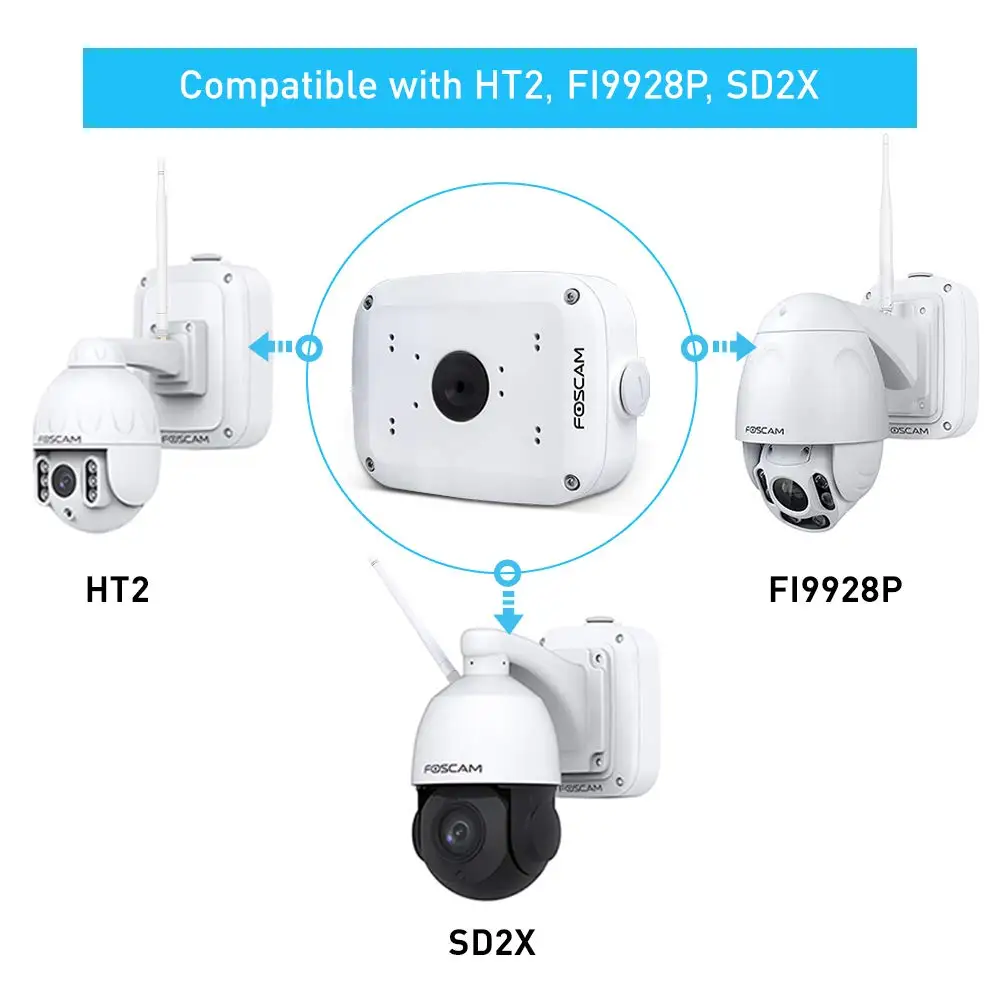 Foscam Stainless Steel Waterproof Junction Box for HT2 FI9928P SD2X SD4 WiFi IP Surveillance Camera