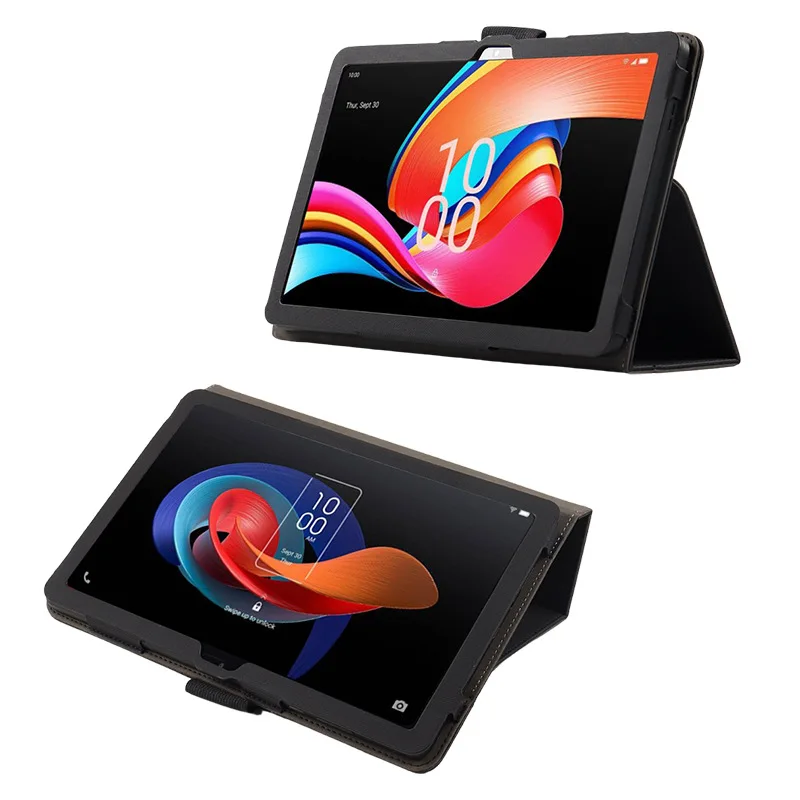Capa de Couro pu para Tcl Tab10l Gen2 10.1 8492a 2023 10.36 pc Suporte de Mão Grip Shell