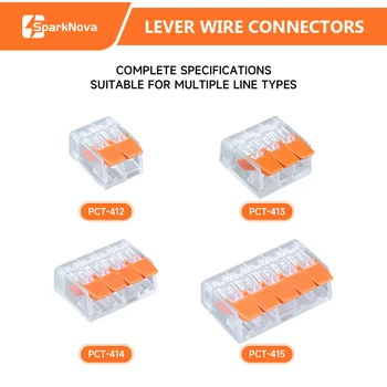 10 ชิ้นสีส้ม Universal Type Lever ตัวเชื่อมต่อสายไฟ Quick Connect Terminal Block Plug - in เทอร์มินัล 250 โวลต์ 32A สําหรับสายไฟ 1