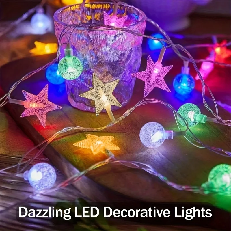 LED Crystal Ball/Copper Wire String Lights Battery Operated for Garden Wedding Party Holiday Celebration Christmas Decorative