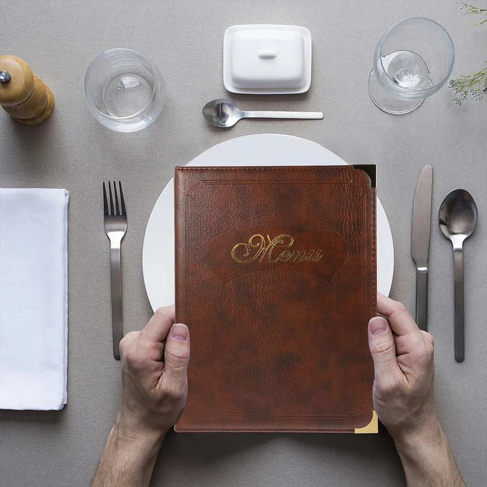 2 Pcs Order Folder Restaurant Bar Menu Book Holder Price List Hotel A4 Convenient Cover
