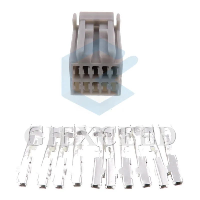 

2 Sets 10 Pin 638207-6 Automobile Unsealed Socket 638207 Grey High Quality Wiring Harness Plastic Housing Connector For Honda
