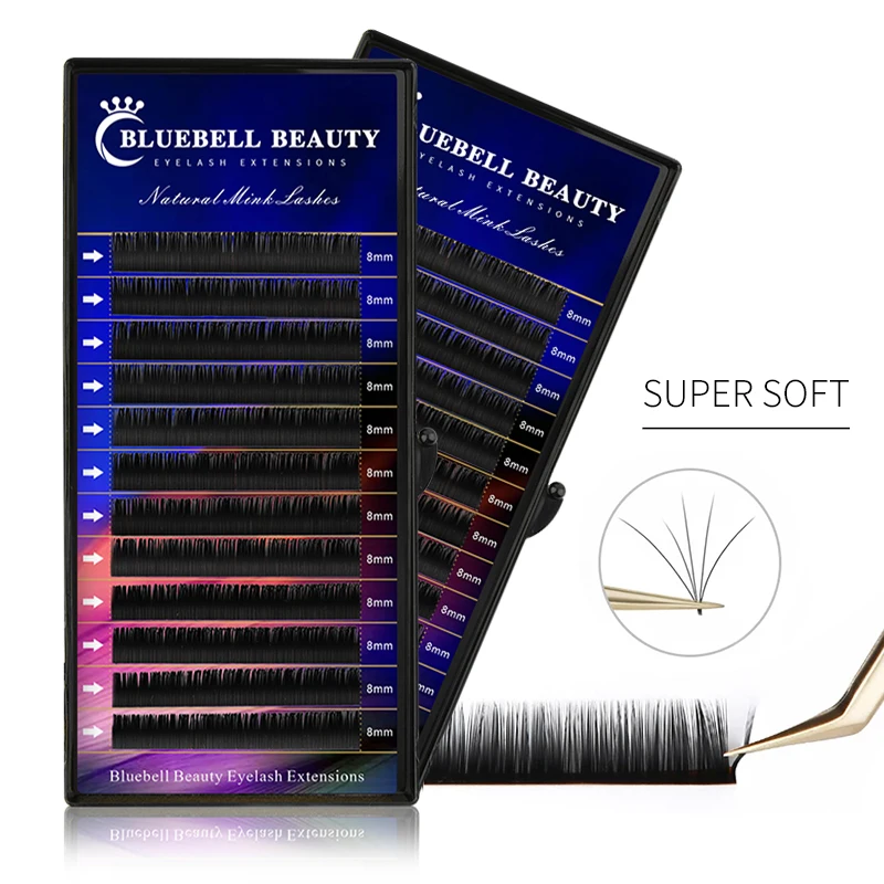 Bluebell Beauty Premium Faux Mink Individual Eyelash Extension Cilia Lashes Natural soft mink Eyelash Makeup classical eyelashes 60 bundles mink eyelash extension natural 3d russian volume faux eyelashes individual 20d cluster lashes makeup cilia