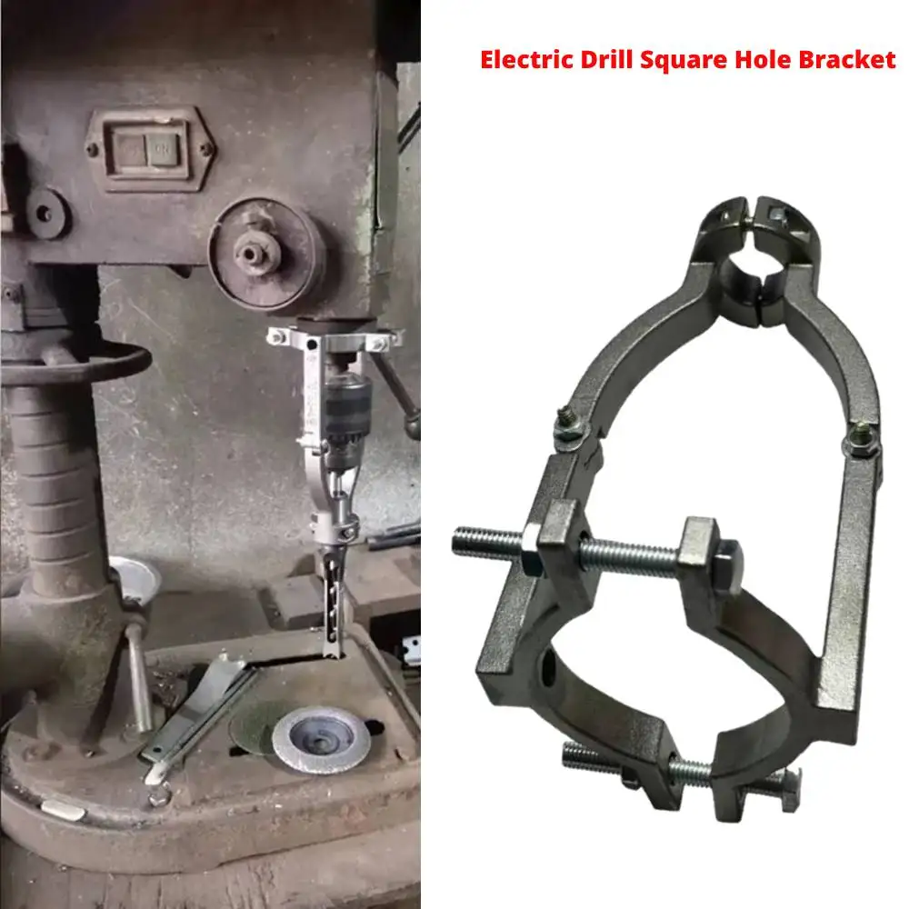 

Square Hole Drill Fixed Bracket Exquisite Workmanship for Drill Machine For Table Drill And Hand Drill Dual Use Support Bracket