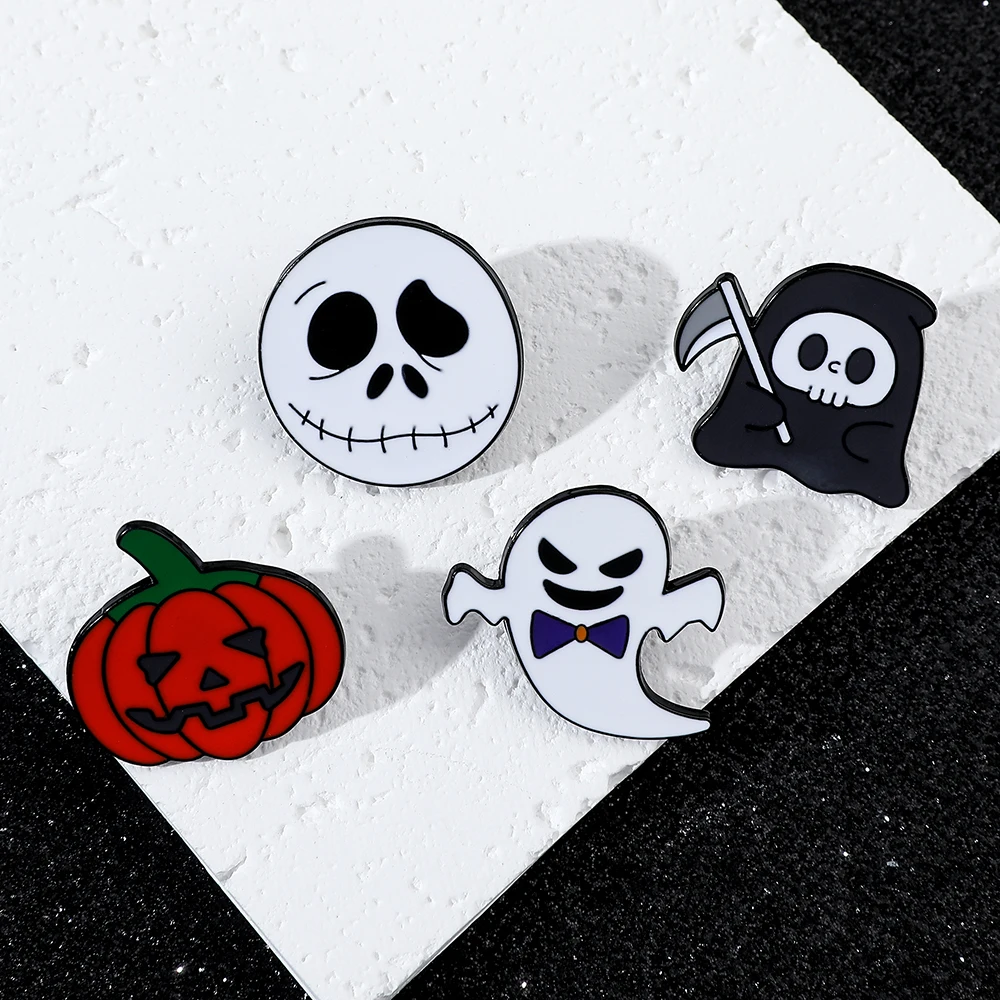 Disney Anime The Nightmare Before Christmas Halloween Pins Jewelry Kawaii Jack Skellington Ghost Spilla Per Badge Zaino