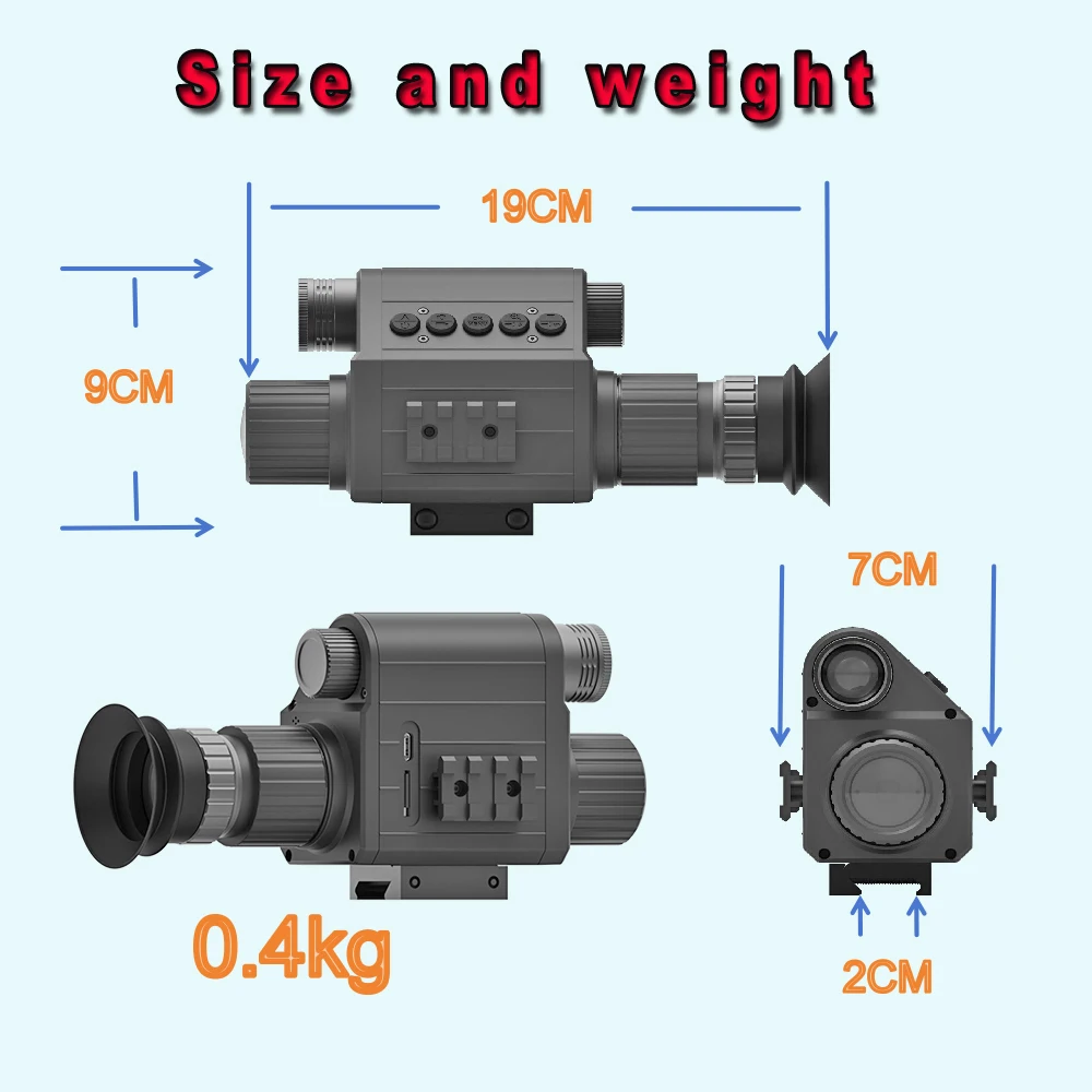 Megaorei M5 Infrared Night Vision Scope 1080P Digital Night Vision Monocular 4-16X Zoom Built-in Optical Sight Scope