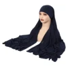 Cristal chanvre femmes Hijab couleur unie musulman dames Turban doux élastique foulard moyen-orient tête enveloppement foulard