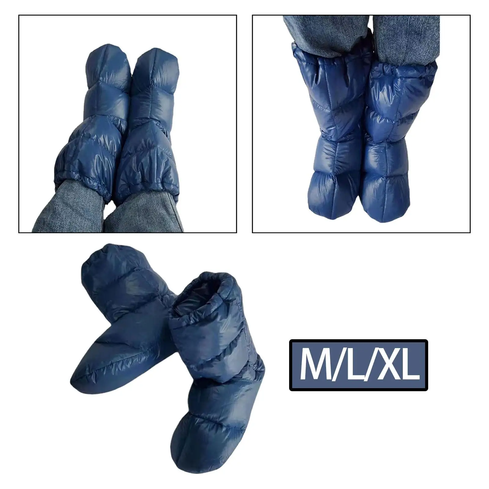 Warm Bootie Shoes Feet Cover Socks Camp Tent Down Slippers for Hiking Winter Indoor