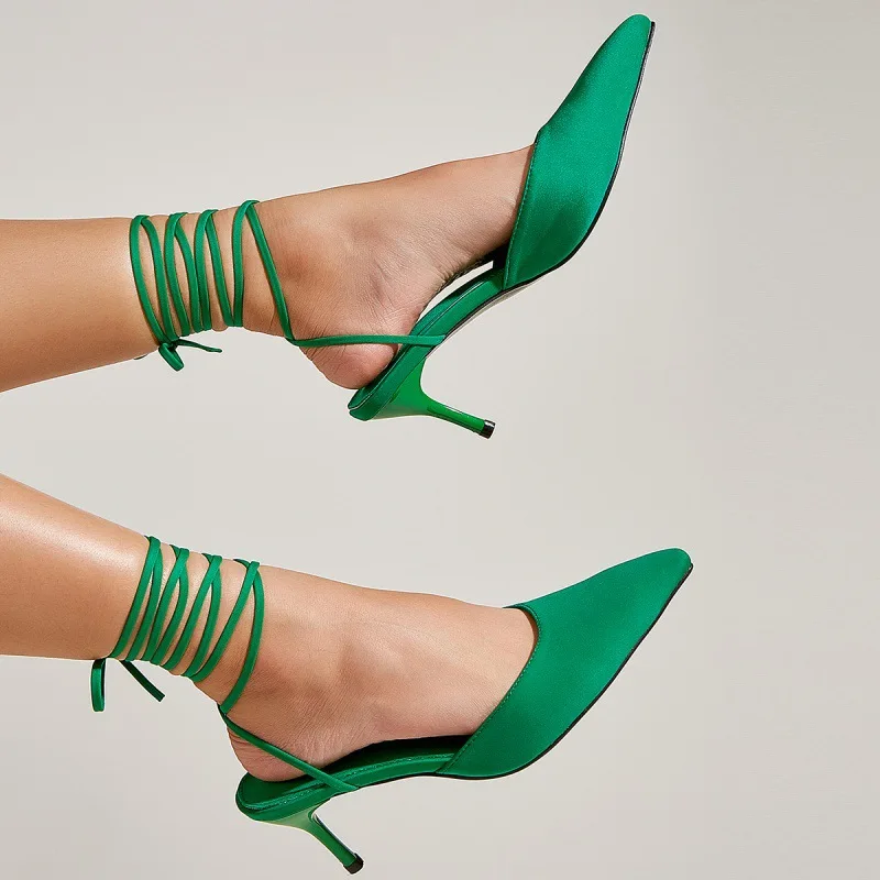 

Sexy Women' S Sandals Ankle Lace-up Thin High Heels Gladiator Ladies Pumps Luxury Elegant Wedding Female Modern Shoes 2022