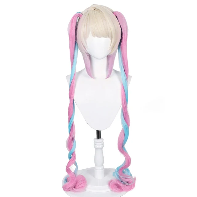 NEEDY GIRL OVERDOSE OMG Kawaii Angel-chan Ame-chan Cosplay Wig Long Curly Pigtails Heat Resistant Party Anime Wigs