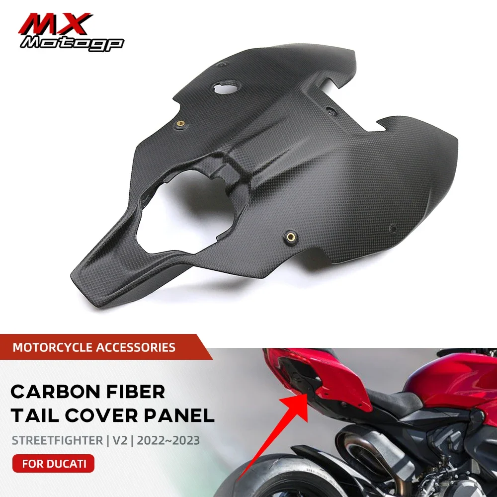 

Real Carbon Fiber Motorcycle Rear Tail Seat Under Cover Panels Fairing For DUCATI Streetfighter V2 2022 2023 Motorbike Parts