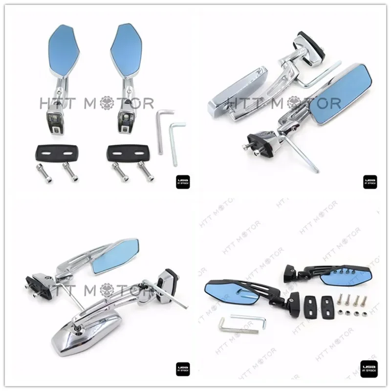 

6mm 2 X CNC Aluminum Rearview Side Mirrors for Yamaha XVS1100 V-Star Custom Honda Kawasaki Suzuki Aftermarket Motorcycle Parts