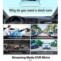 4K 10 WIFI Touch Screen Rear View Mirror Dash Cam Front and Rear Dual Cameras 24H Parking Monitor DVR Streaming Media - Image 6