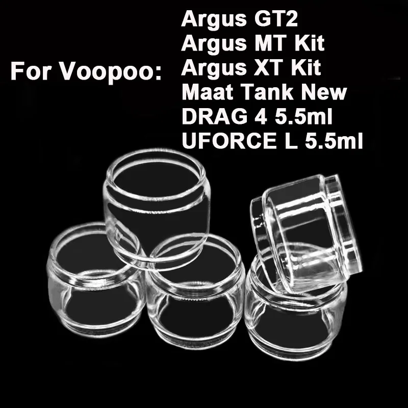 5PCS Bubble Glass Tube For Argus GT2 Argus MT XT Kit Maat Tank New Uforce L Drag 4 5.5ml Fat Glass Container Tank Accessory