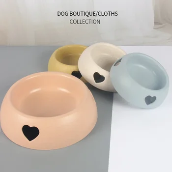 Supplies Dog Bowls and Rice Bowls Plastic Heart-shaped  Bowls Pet Bowls and Cat Food Bowls Wholesale