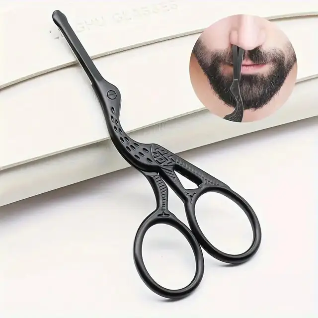Round Head Stainless Steel Nose Hair Scissors Stork Type BeautyScissors For Eyebrows Nose Hair Beard Ear Hair Eyebrow Scissors 2