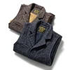 Amekaji Vintage Wool Waistcoat Men Winter New British Lapel Thick Double Layer Multi-pocket Suit Collar Vest Retro Cardigan Vest 3
