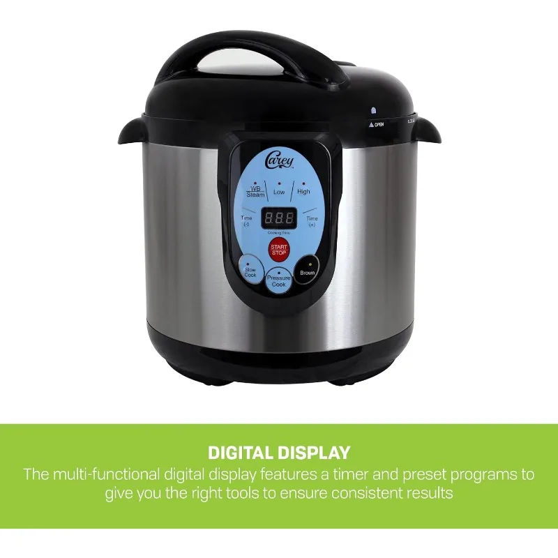 CAREY DPC-9SS Smart Electric Pressure Cooker and Canner, Stainless Steel, 9.5 Qt