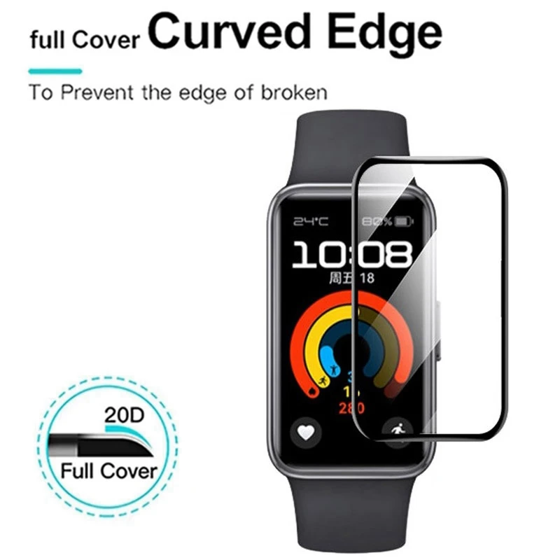 Watch Screen Protector 2PCS Soft Tempered Glass Film For Huawei Band 9 8 7 6 Smart Watchband