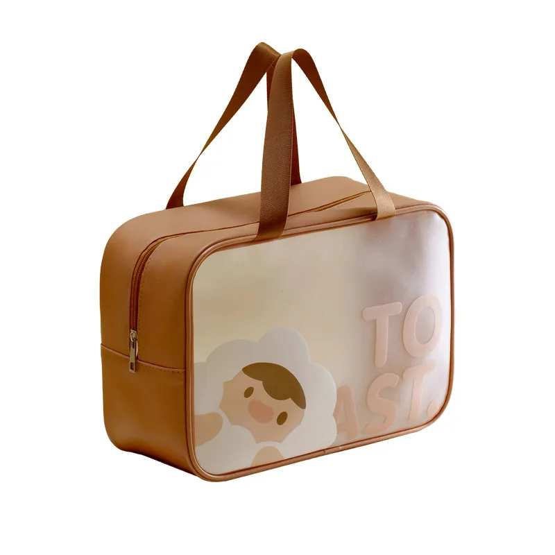 Simple Portable Large Capacity Wash Bag Pu pvc Waterproof Makeup Bag Travel Portable Wash Supplies Cosmetics Storage Bag