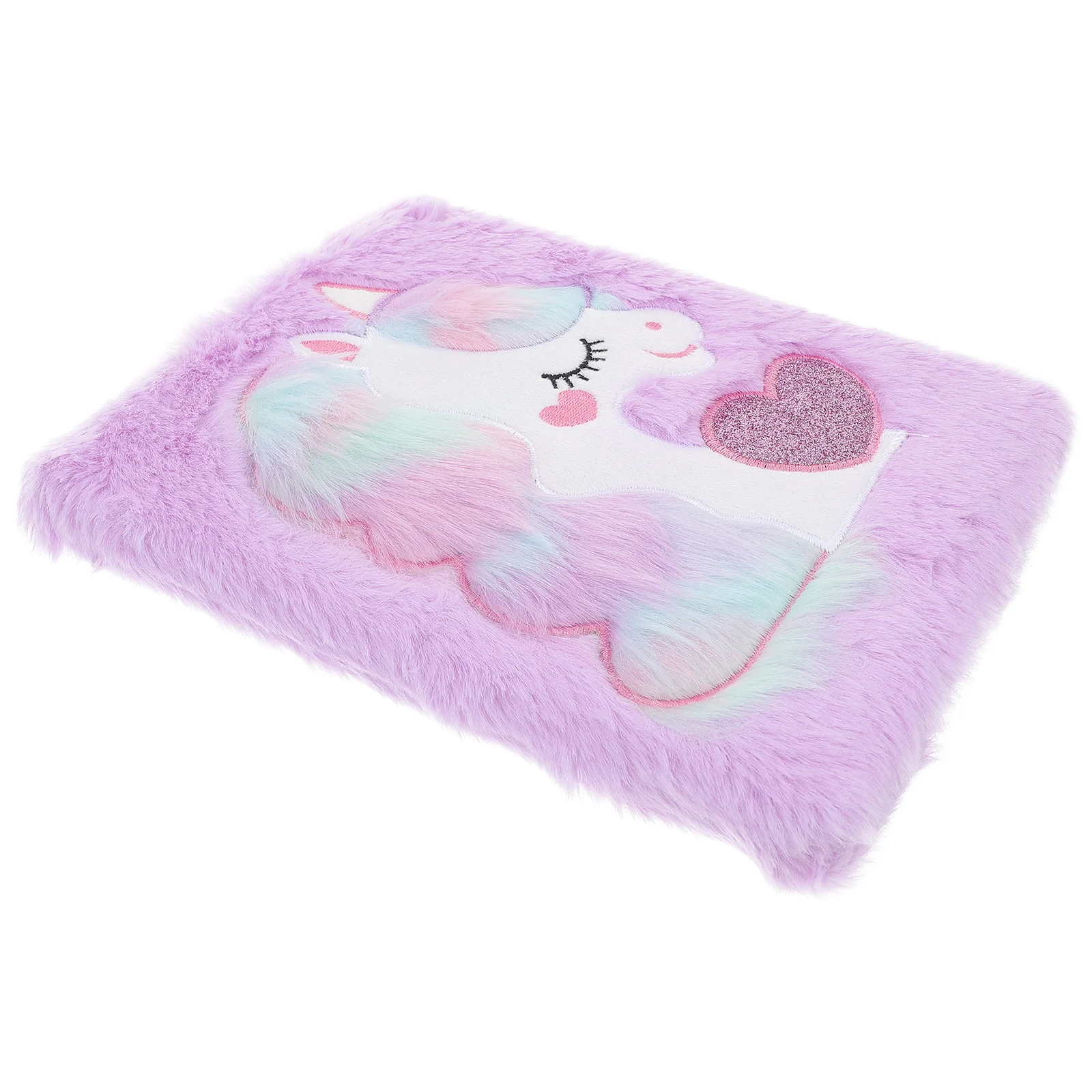 

Plush Notebook Fluffy Notepad Cartoon Notebook Unicorn Pattern Diary for Students(A5)