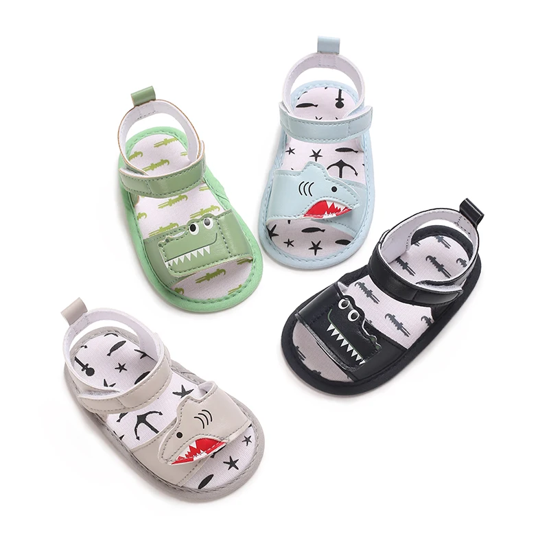 PU Cute Cartoon 0-18M Newborn Baby Boys Summer Shoes Sandals First Walkers Newborn Shoes Casual Soft Sole Sandals 4 Colors 1