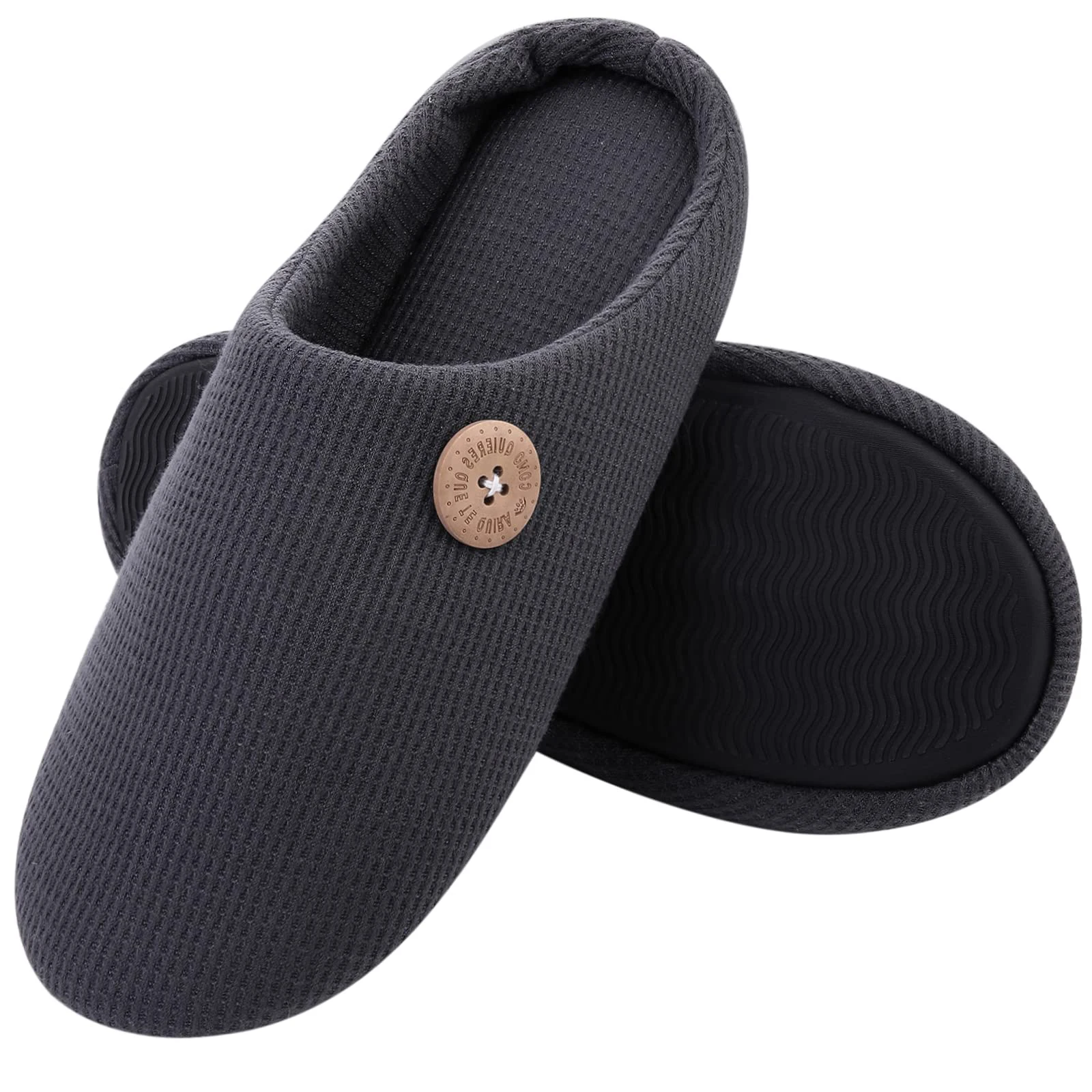 Shevalues Winter Men Mules Slippers Warm Fuzzy House Shoes Men